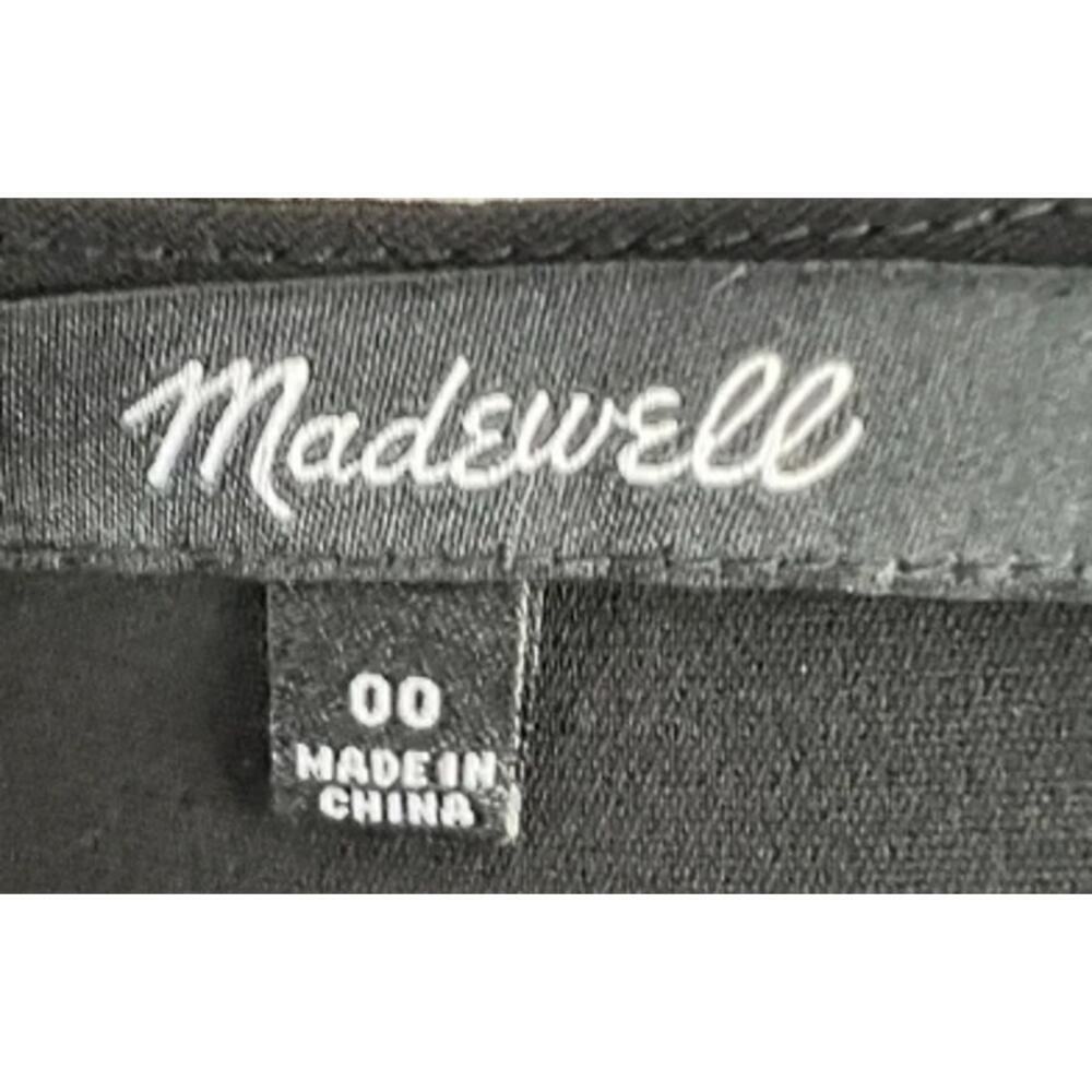 Madewell Tunic Black V Neck Short Sleeve Cut out Knee Length Dress Size 00 - Picture 8 of 8